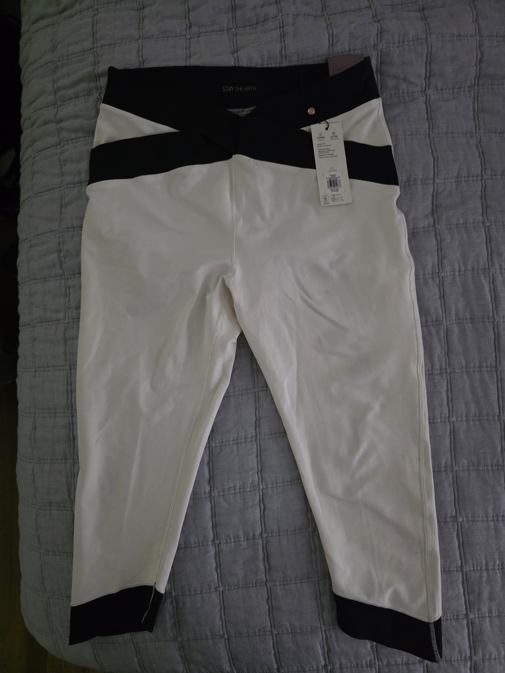 CALIA by Carrie Underwood White and Black Cropped Leggings